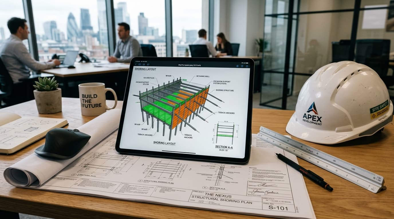 Close up of a construction design workstation modeling maximum deck spans and proper grid arrangements for Slabform