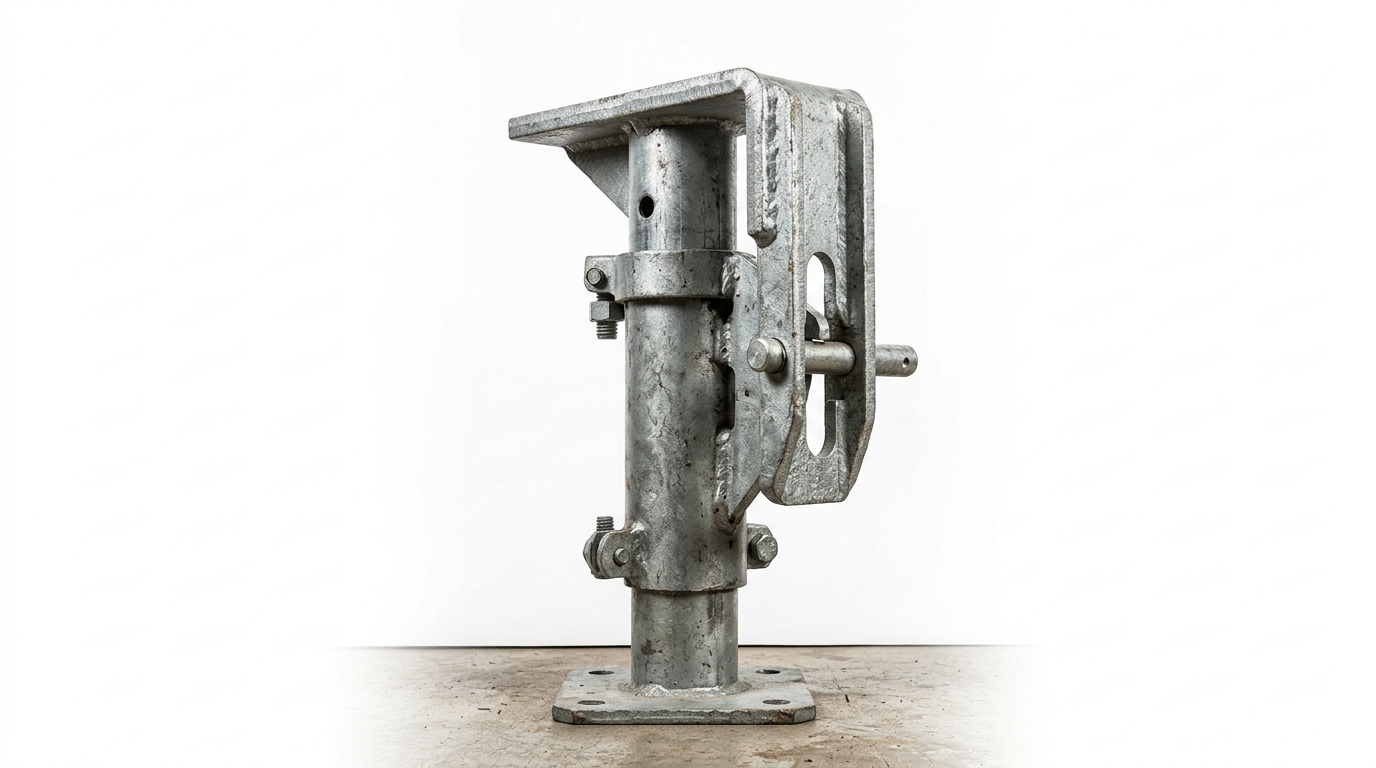 Close-up photograph of Slabform fast release early stripping drophead component showing secure dual support pins